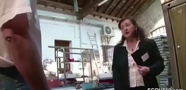  German MILF Mom in Stockings Seduce to Fuck Public